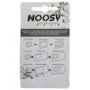Переходник для сим-карты Noosy + ключ (скрепка), 3 в 1, nano SIM - micro SIM, nano/micro SIM - SIM, белый, Rtl