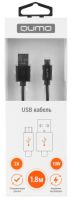 Кабель USB - microUSB 2.0 1.8 м Qumo, до 2А, 10Вт, экранированный, AM/microBM 5P, черный купить в Климовске Подольске Москве в интернет-магазине КОМПЬЮТЕР+ | cmplus.ru