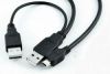 Кабель USB - miniUSB 2.0, 2 x Am-Bm, Y-кабель USB 2.0 с доп. пит. для HDD, 70 см
