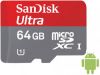 Карта памяти SDMicro (TransFlash) 64Gb Sandisk Ultra Android (Class 10, UHS Class 1), SD адаптер (SDSDQUA-064G-U46A)