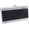 Клавиатура A4Tech KLS-5, A-Shape, slim, мини, сербр.-черная, USB